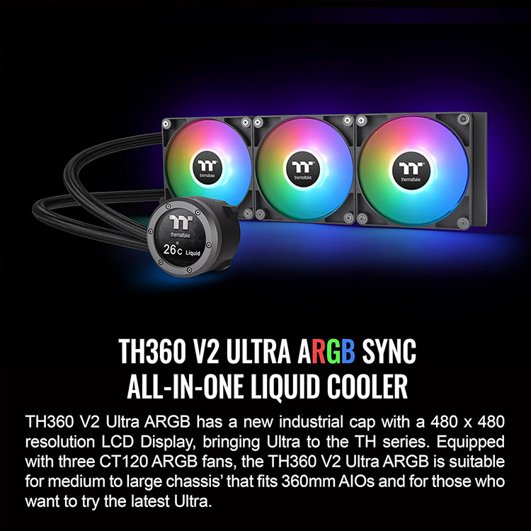 خرید کولر پردازنده Thermaltake TH360 V2 Ultra ARGB - سیاه